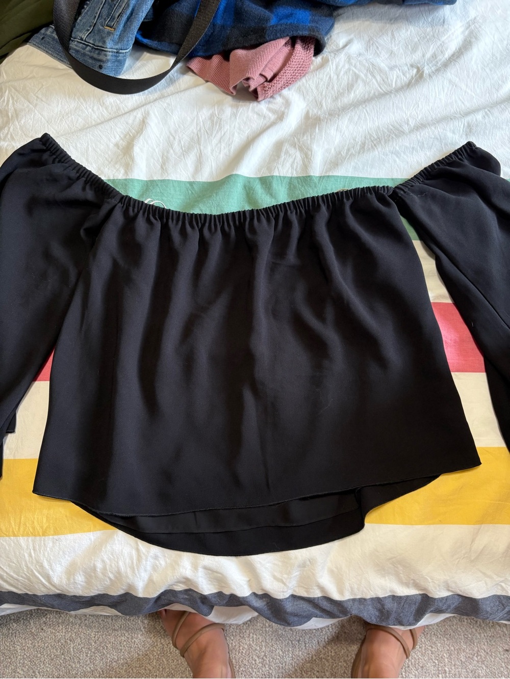 Wilfred Black Elastic-Neck Blouse